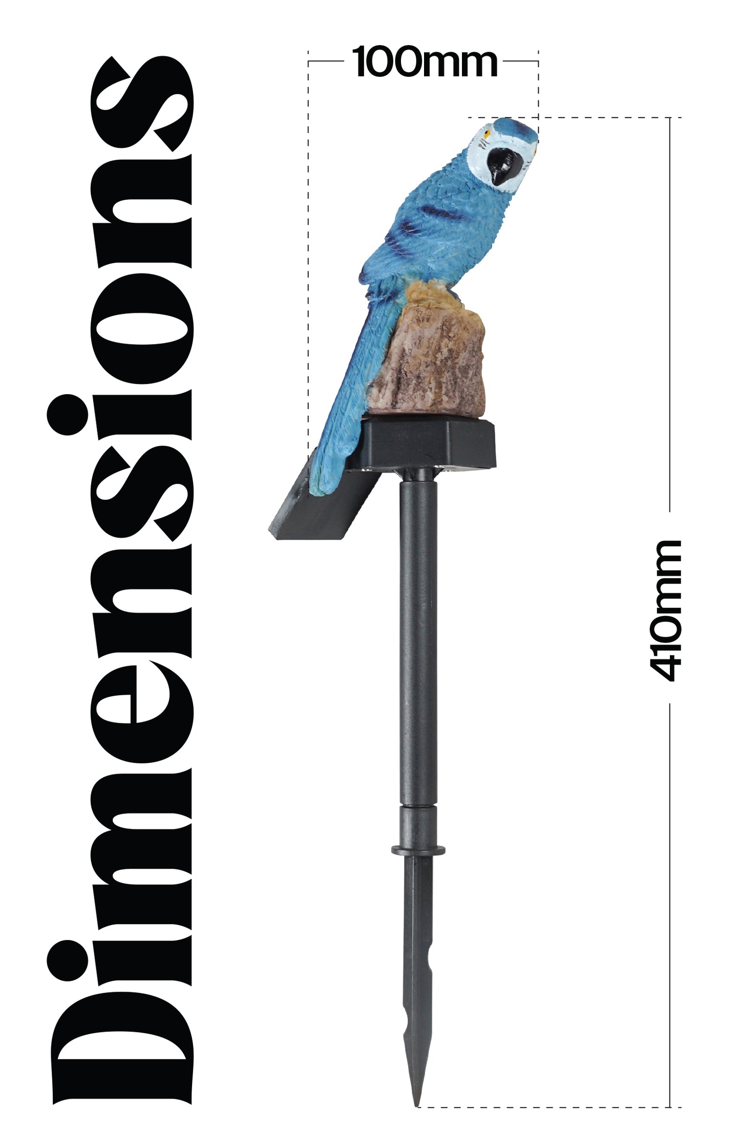 LED Solar Powered Blue Parrot Garden Stake Light