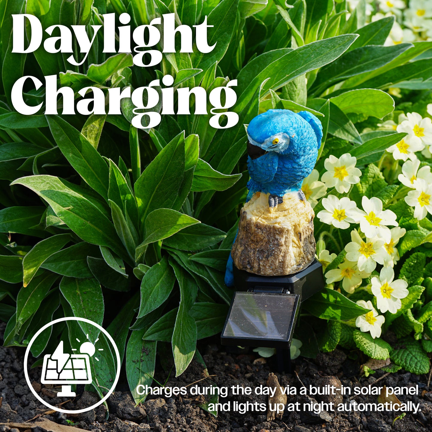 LED Solar Powered Blue Parrot Garden Stake Light