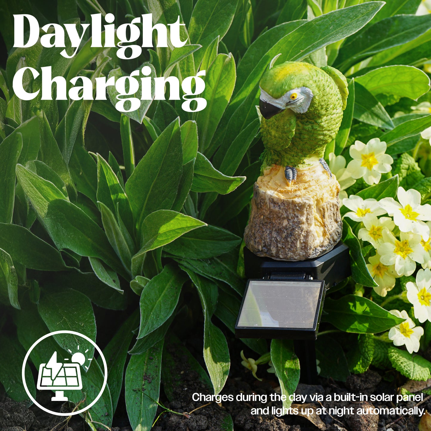 LED Solar Powered Green Parrot Garden Stake Light