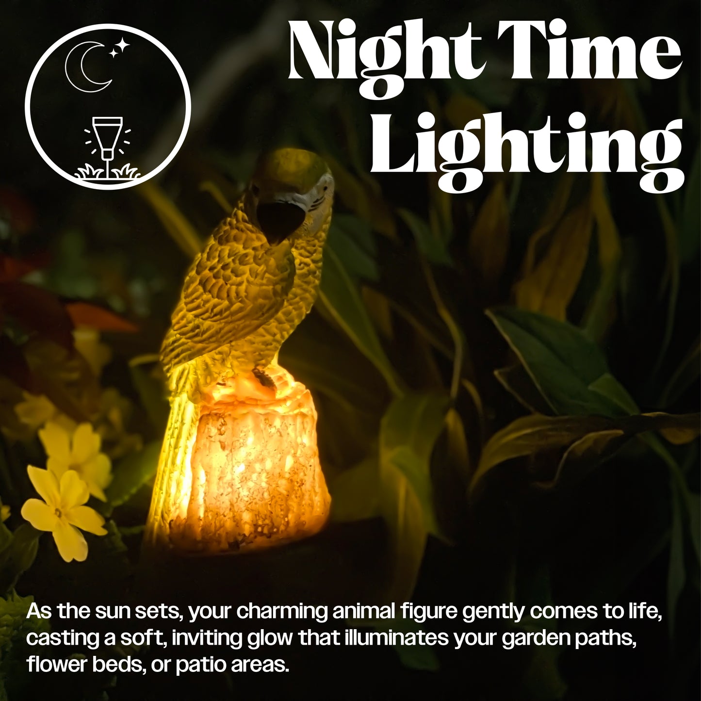 LED Solar Powered Green Parrot Garden Stake Light