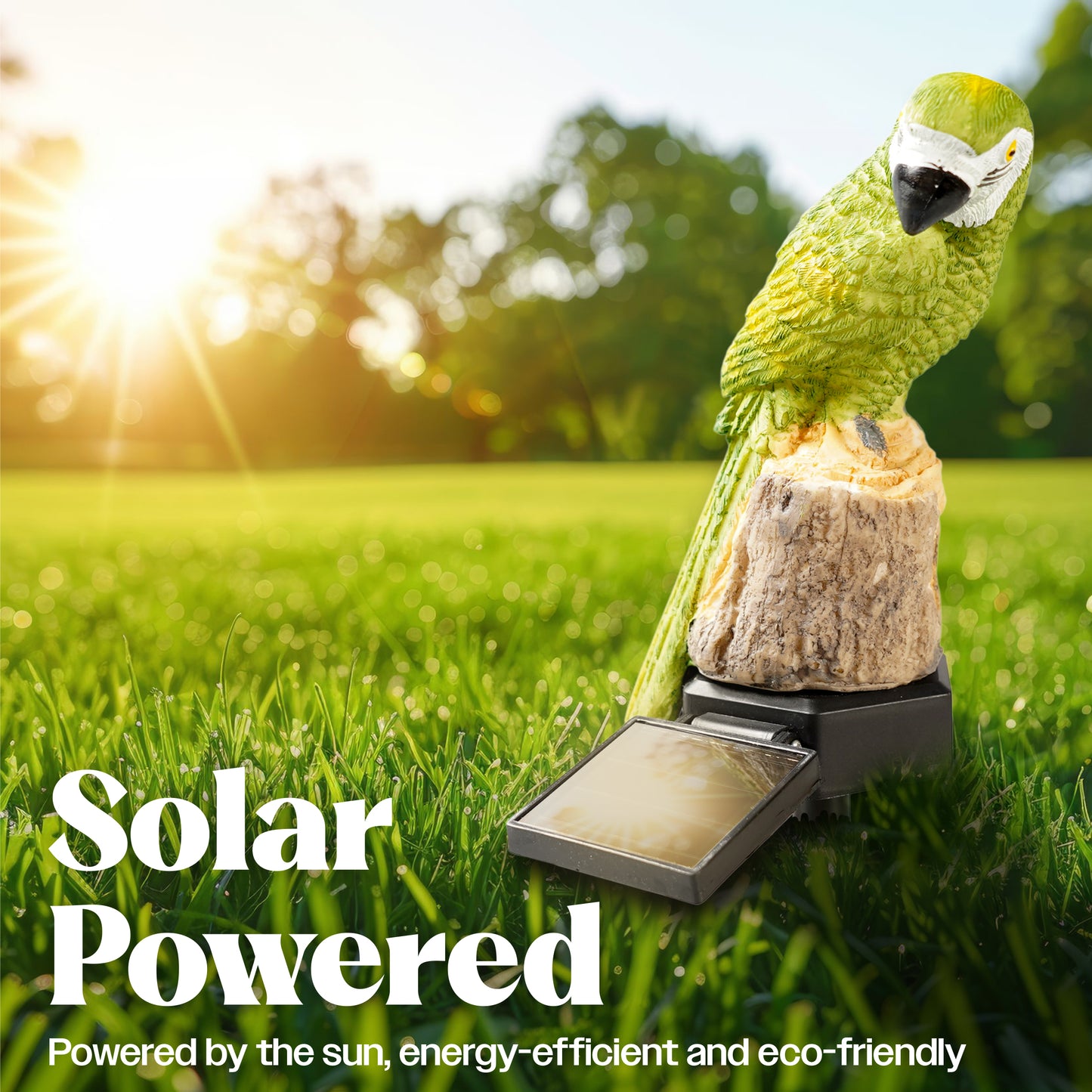 LED Solar Powered Green Parrot Garden Stake Light