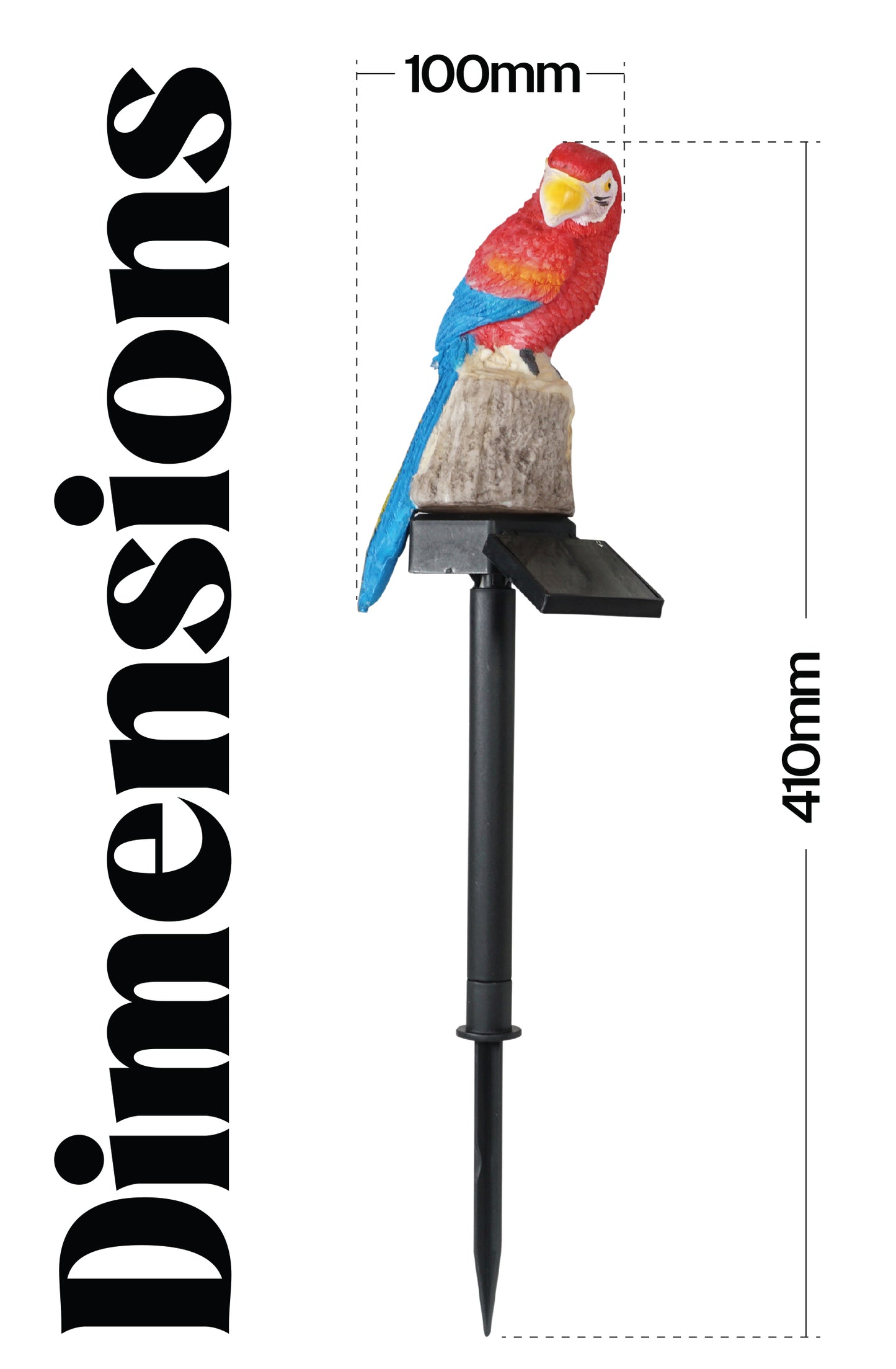 LED Solar Powered Multi Coloured Parrot Stake Light