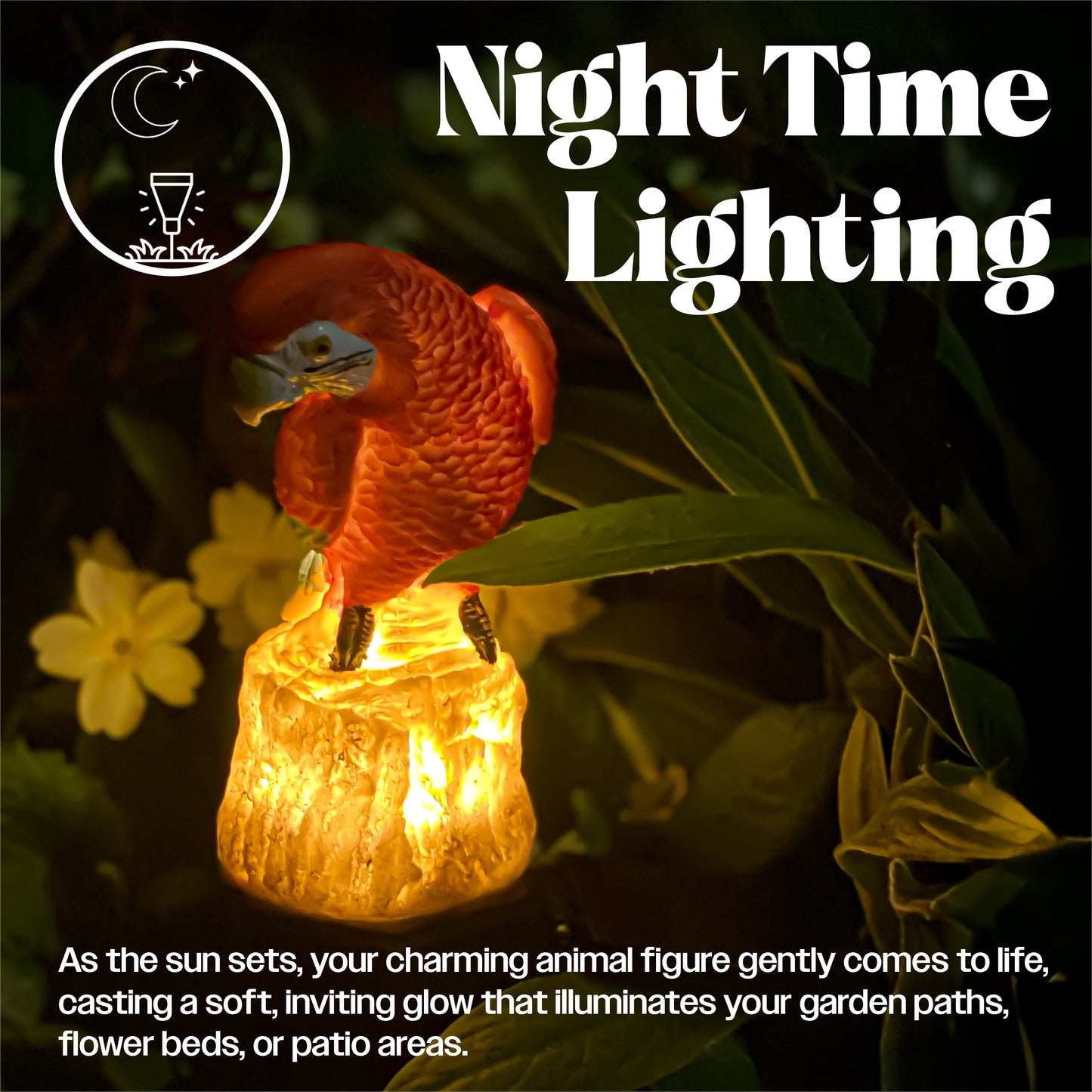LED Solar Powered Multi Coloured Parrot Stake Light