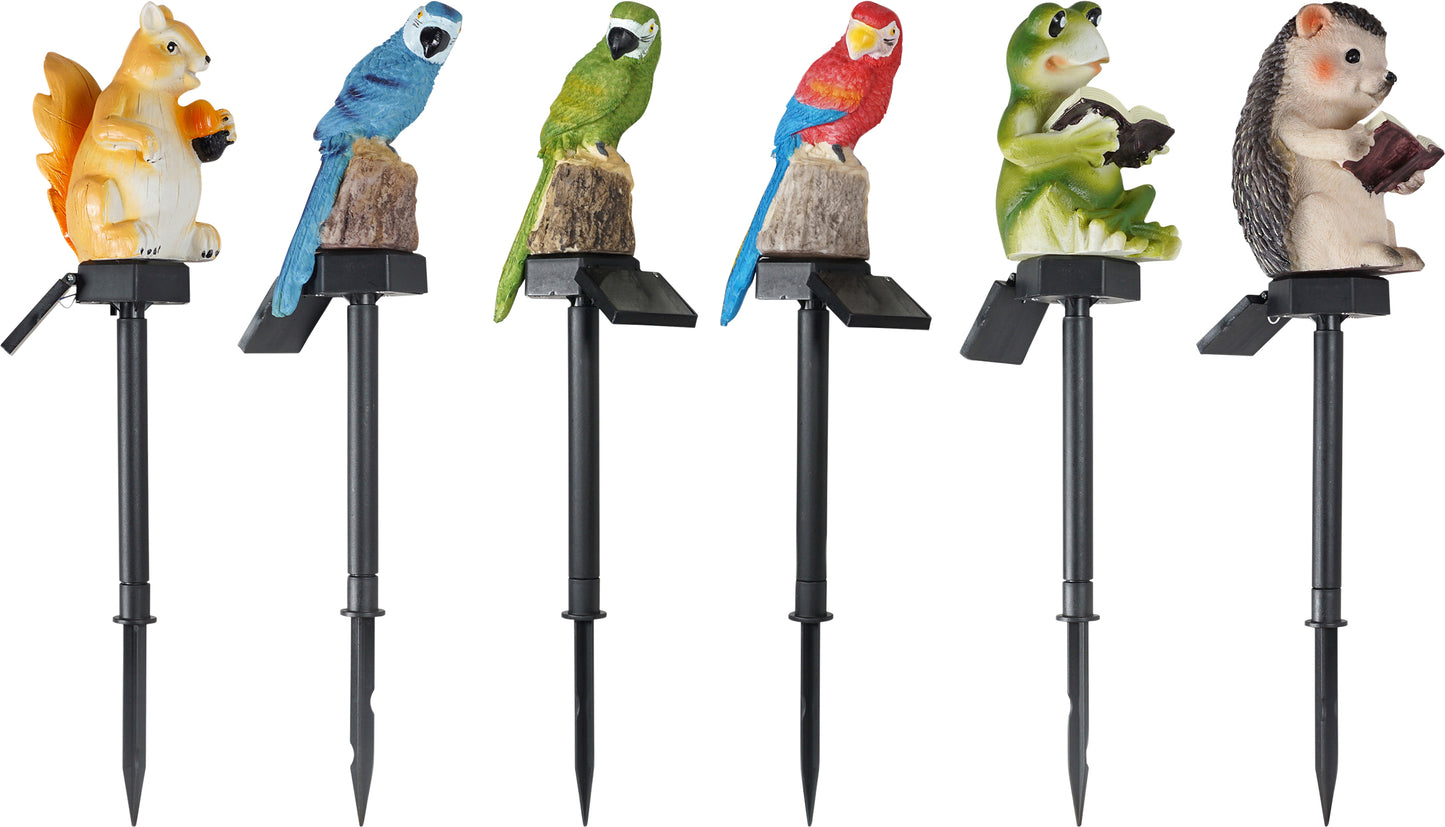 LED Solar Powered Animal Themed Garden Waterproof Lamp Lights (Set of 6)
