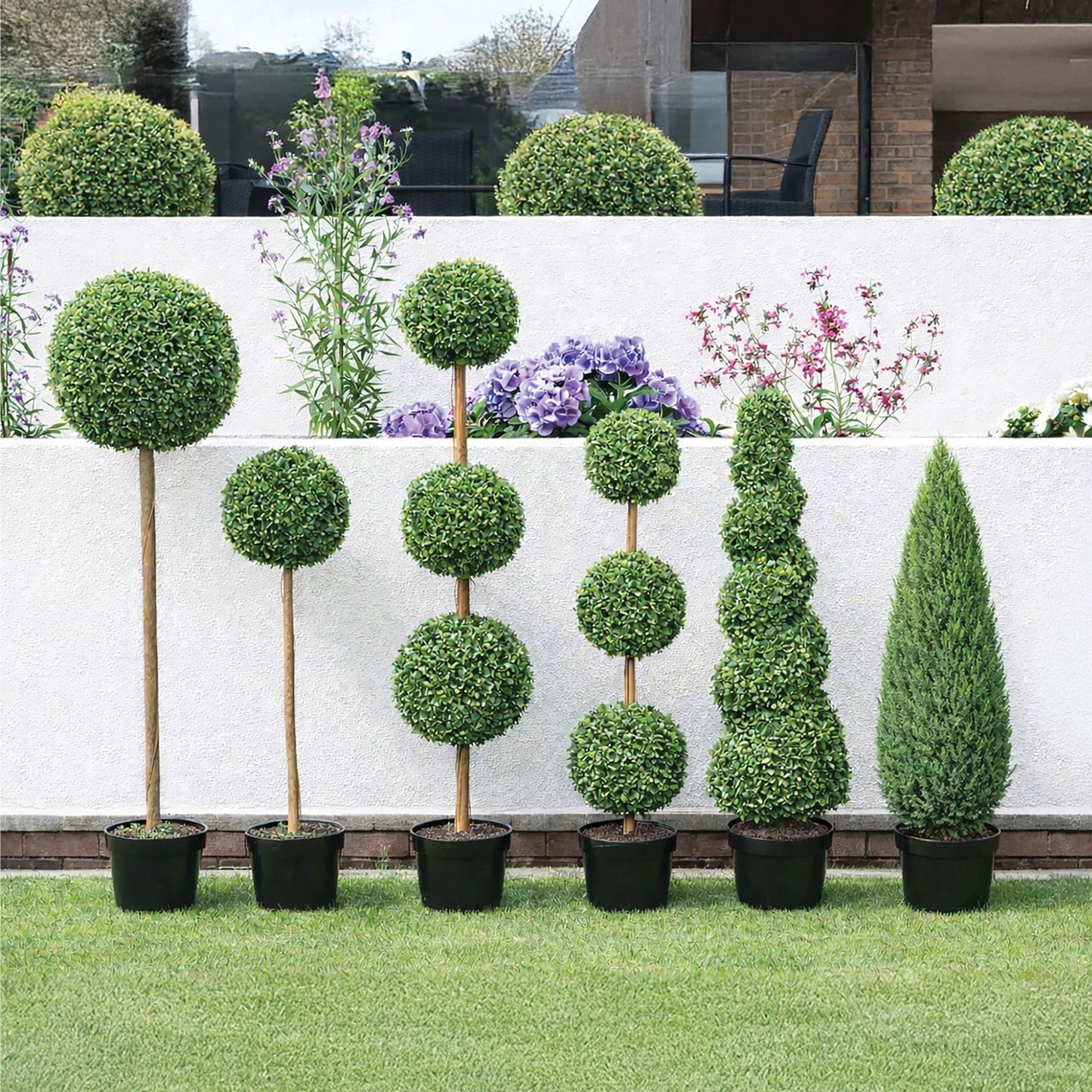 Artificial Topiary Triple Ball Tree 90cm