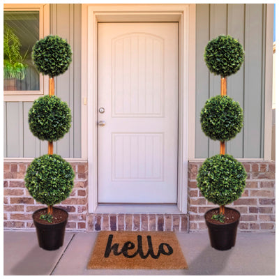 Artificial Topiary Triple Ball Tree 120cm - Pack of 2