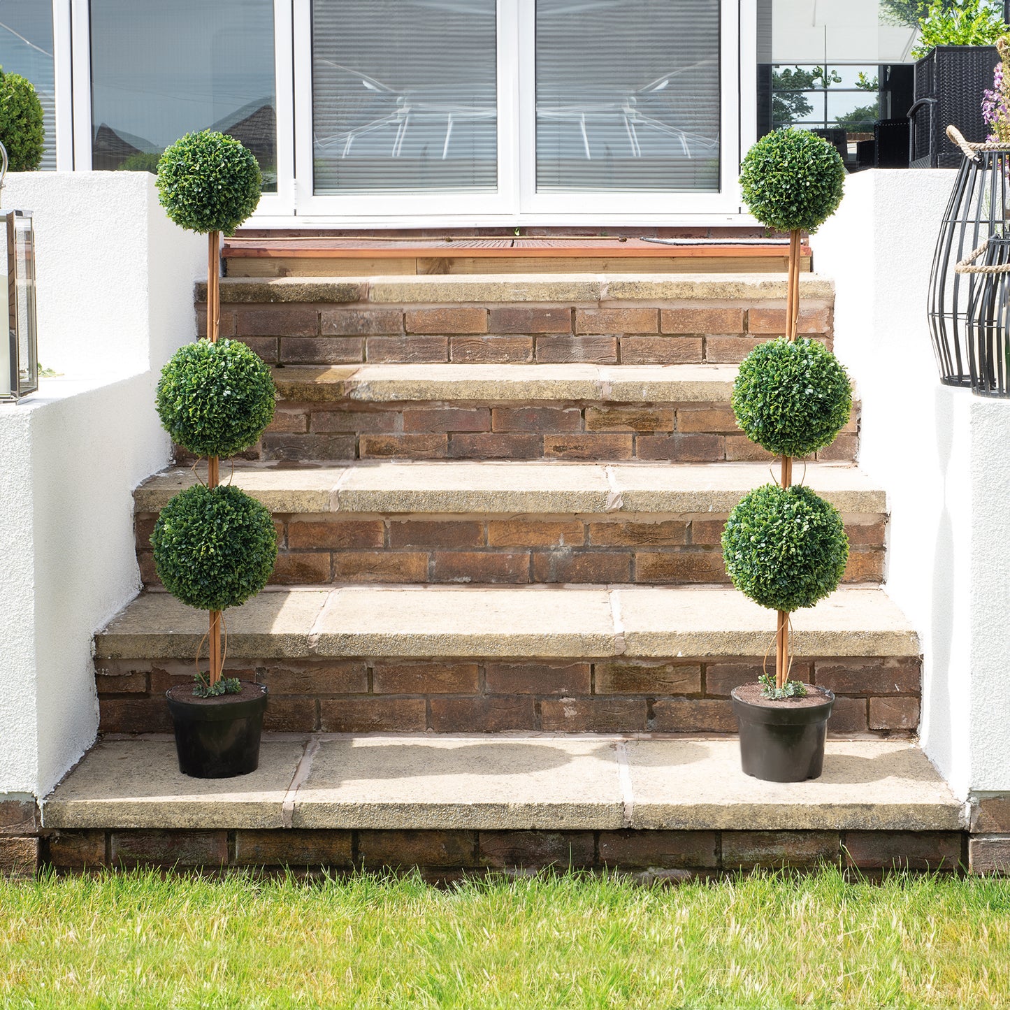 Artificial Topiary Triple Ball Tree 120cm - Pack of 2