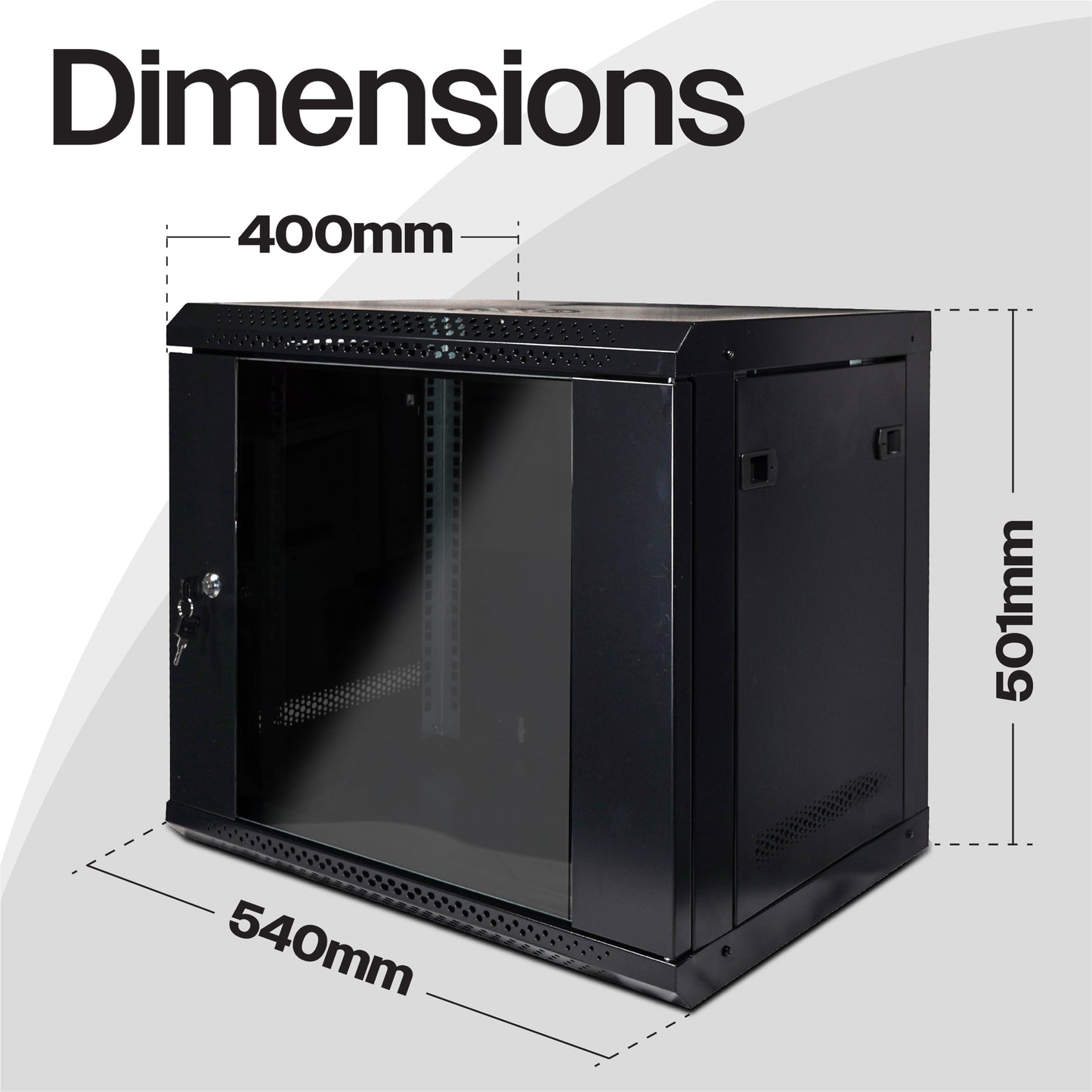 9U 19" Wall Mountable / Desktop 400mm Deep Flatpack Self Assembly Welded Steel Rack