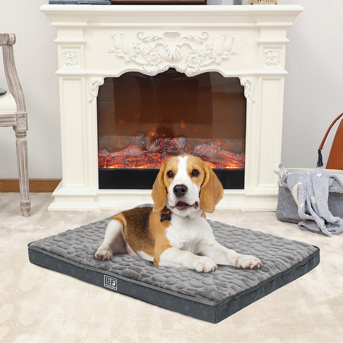 Pet Bed with Egg Crate Bamboo, Medium - Charcoal