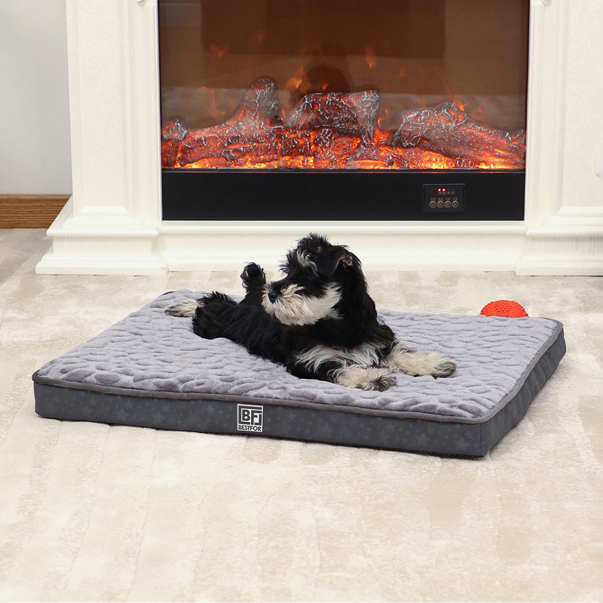 Pet Bed with Egg Crate Bamboo, Small - Charcoal