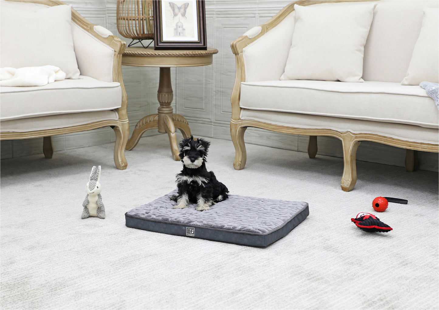 Pet Bed with Egg Crate Bamboo, Small - Charcoal