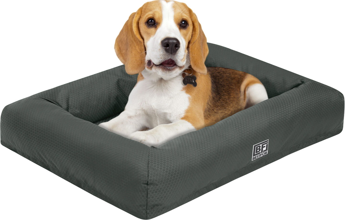 Waterproof Pet Bed with Cooling Gel Memory Foam, Medium - Charcoal