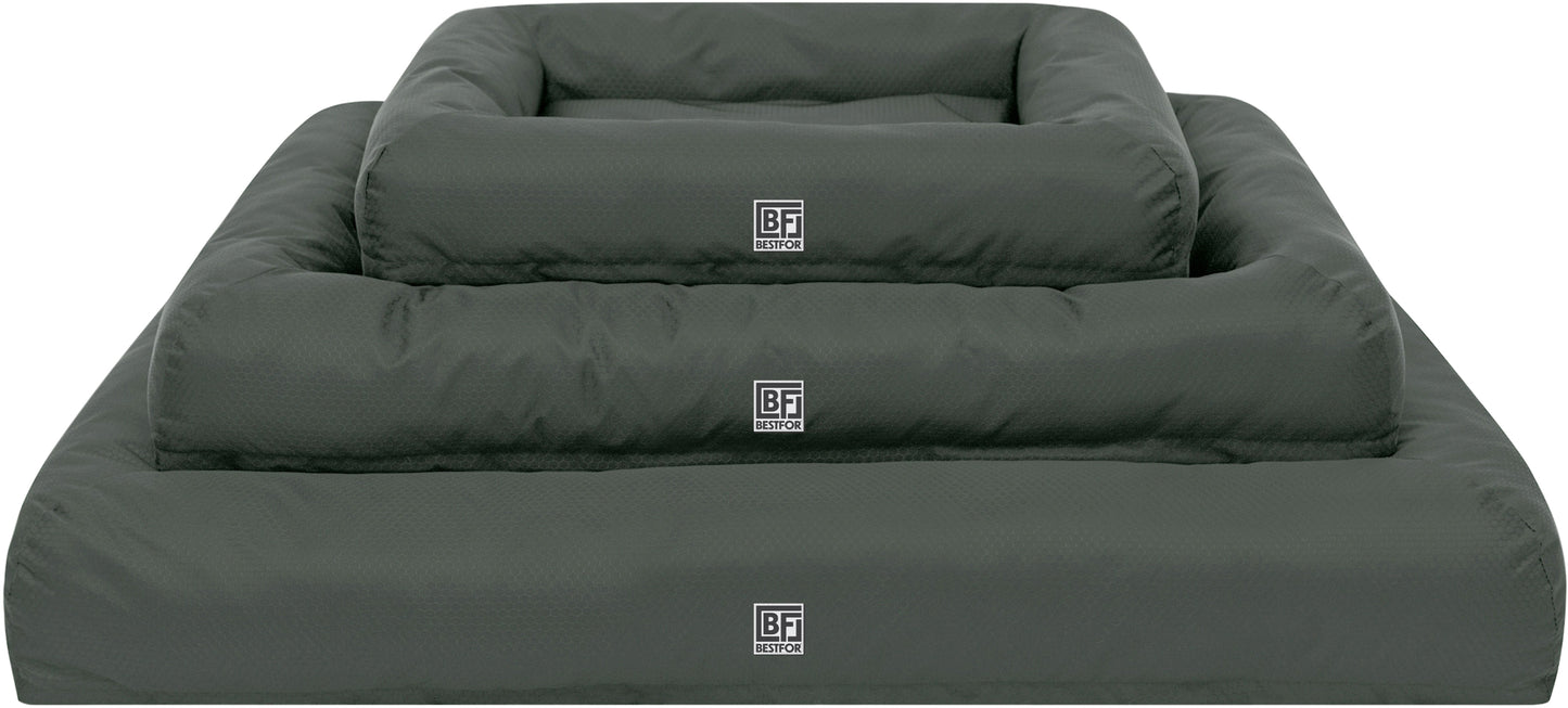 Waterproof Pet Bed with Cooling Gel Memory Foam, Medium - Charcoal