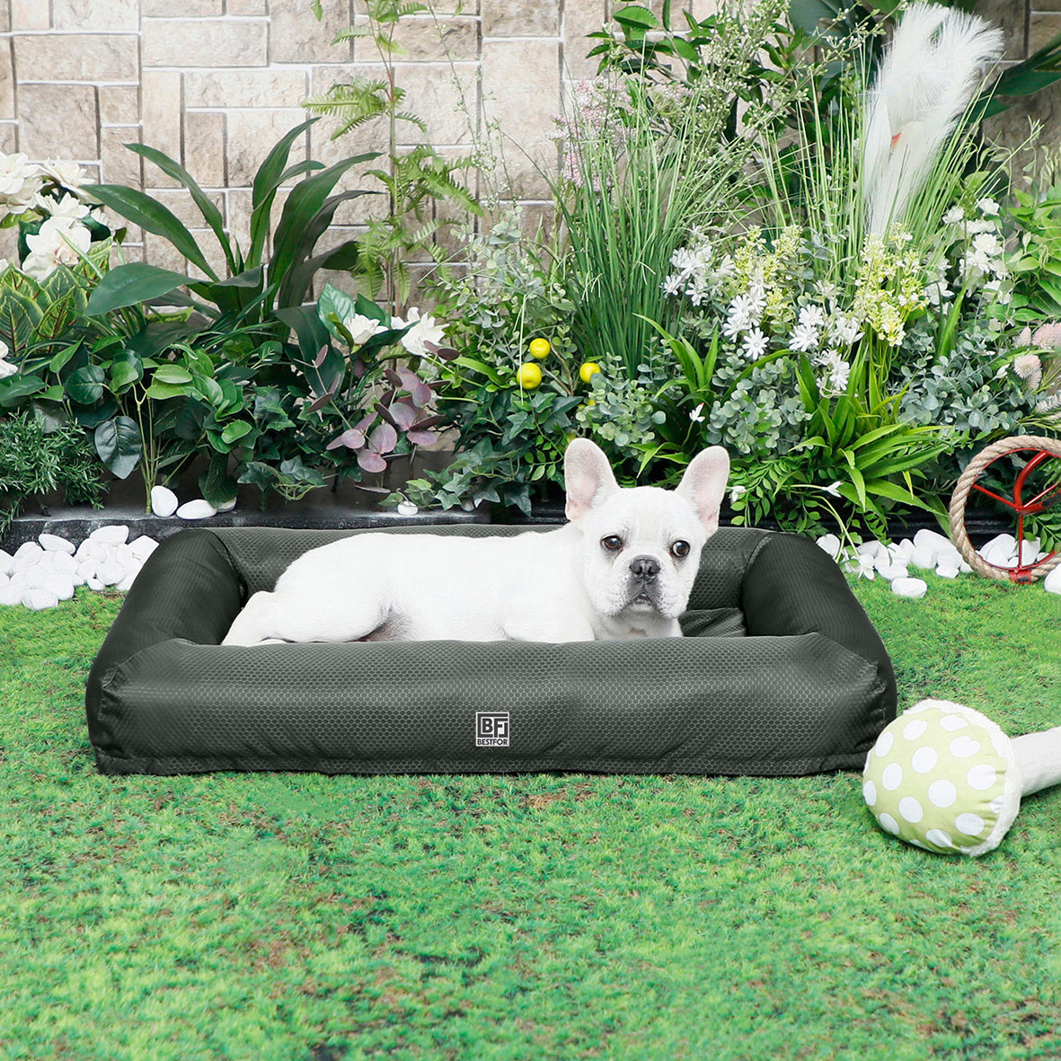 Waterproof Pet Bed with Cooling Gel Memory Foam, Small - Charcoal