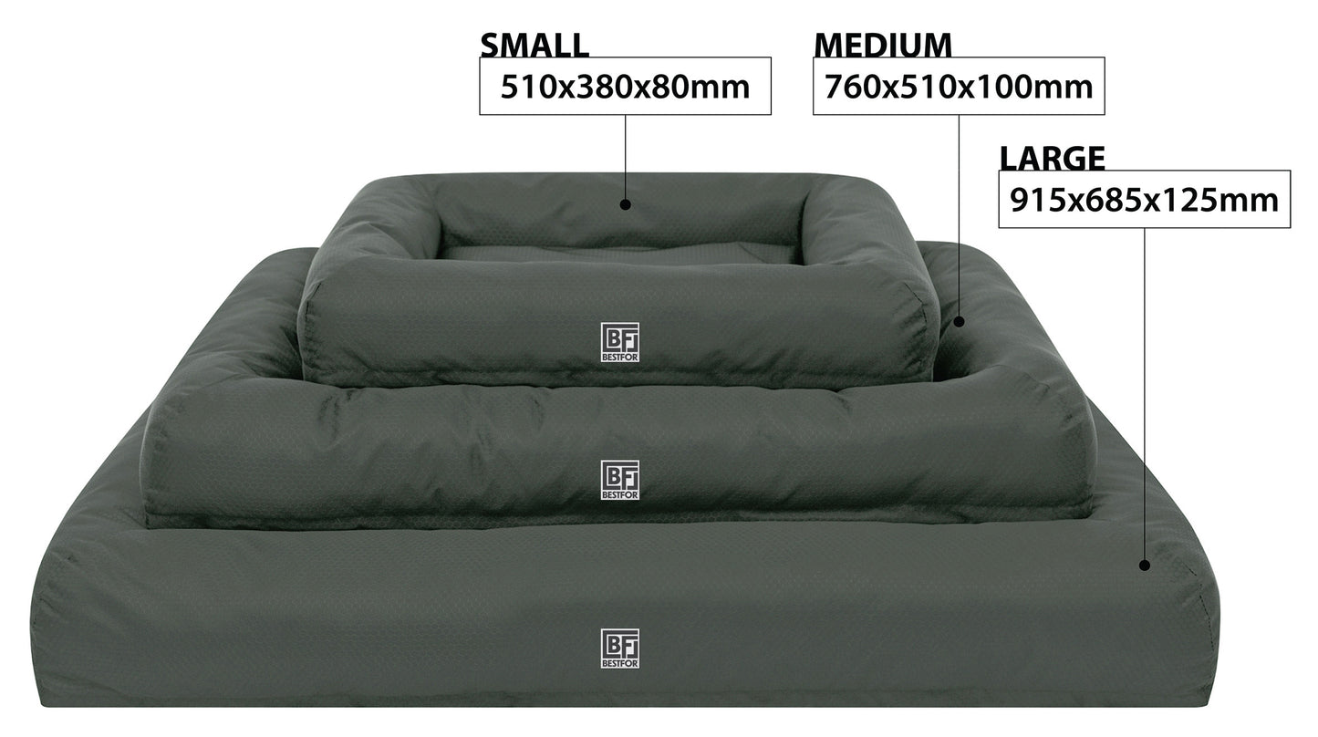 Waterproof Pet Bed with Cooling Gel Memory Foam, Small - Charcoal