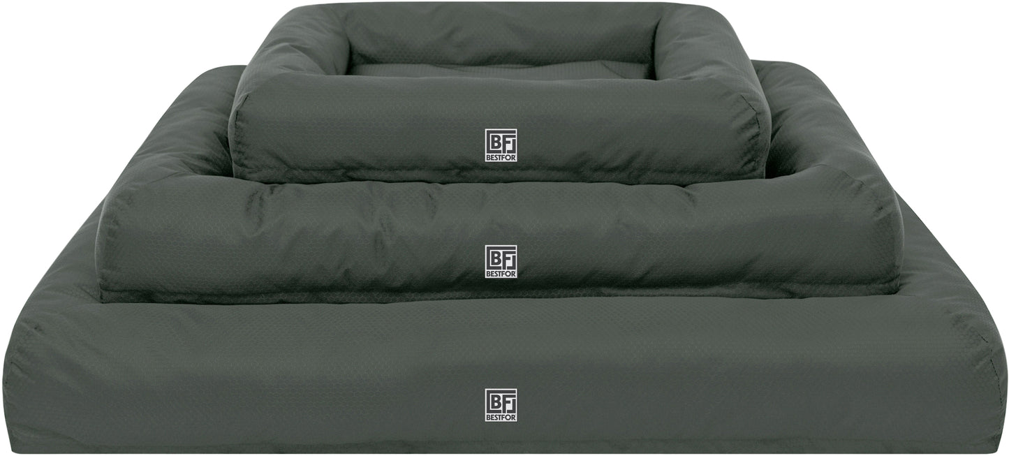 Waterproof Pet Bed with Cooling Gel Memory Foam, Small - Charcoal