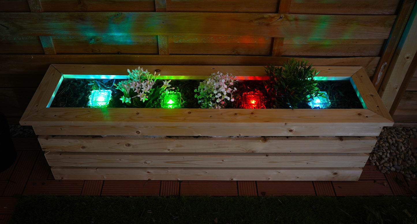 Solar Powered Glass Effect Brick Light - Pack of 4