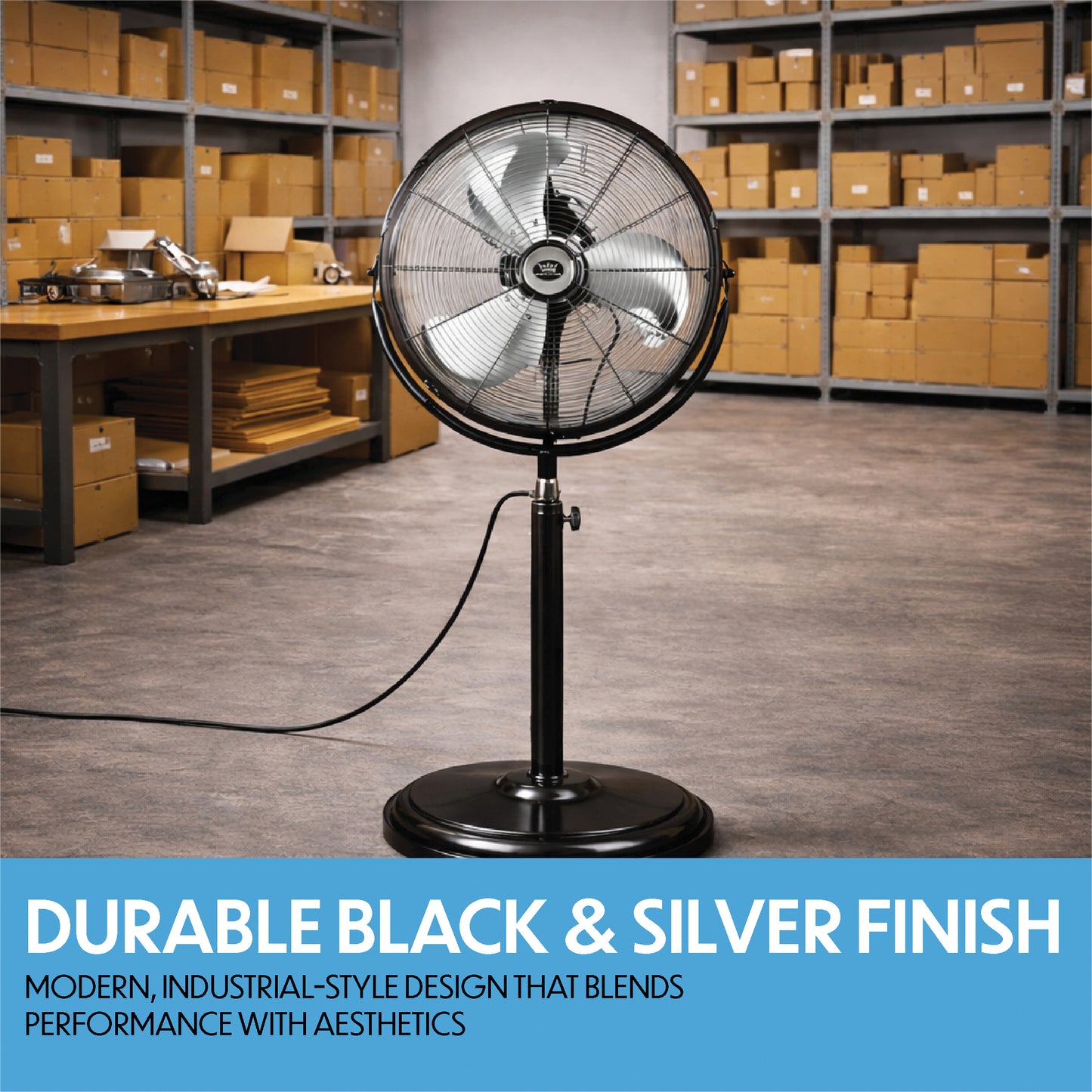 Prem-I-Air 20" High Velocity Pedestal Fan – Industrial Stand Fan, 3 Speed