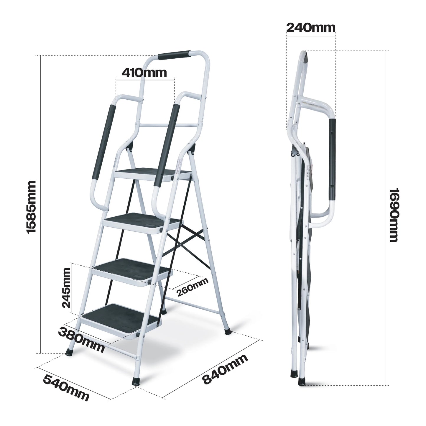 4 Step Ladder with Handrails