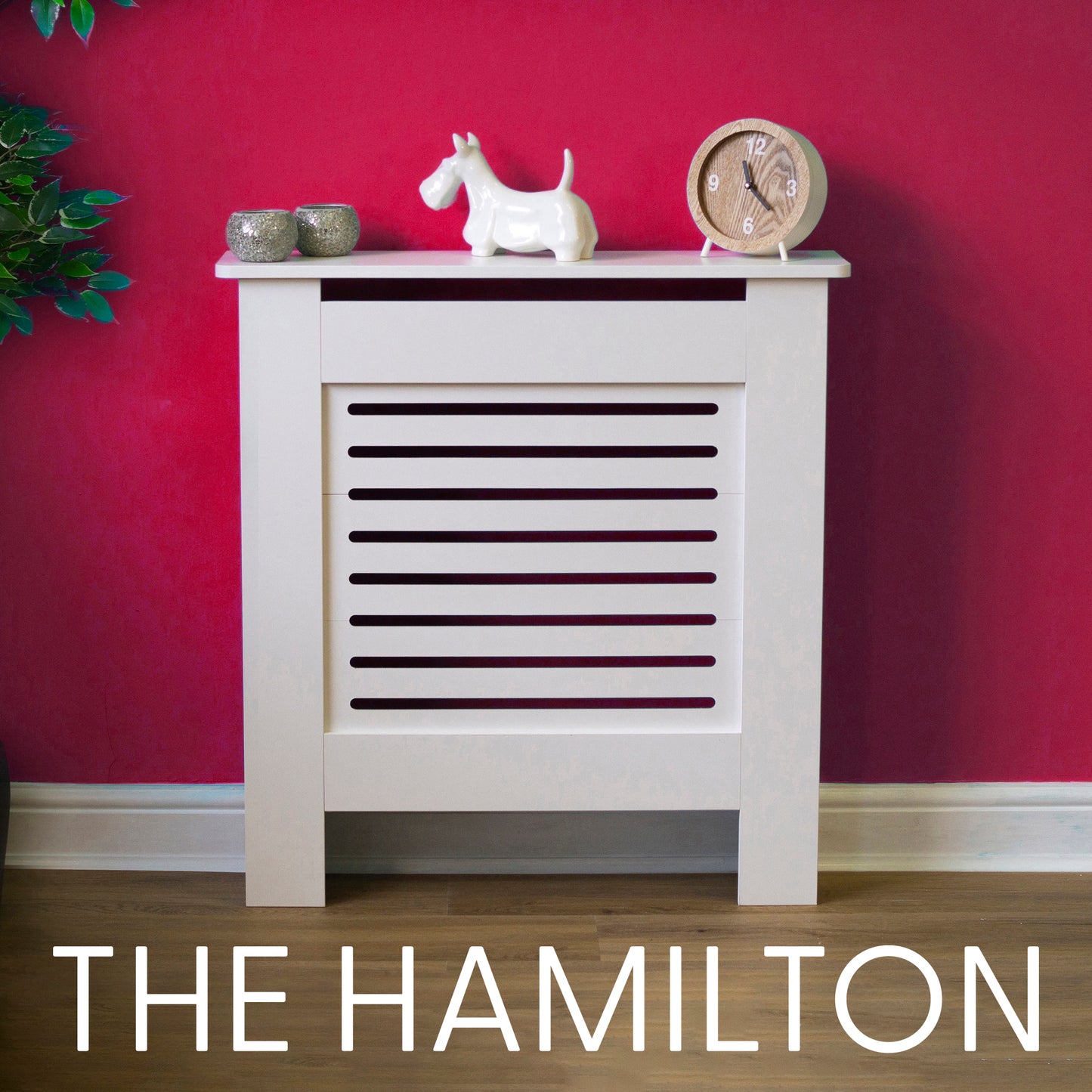 MDF Radiator Cover Horizontal Vents, Small - White