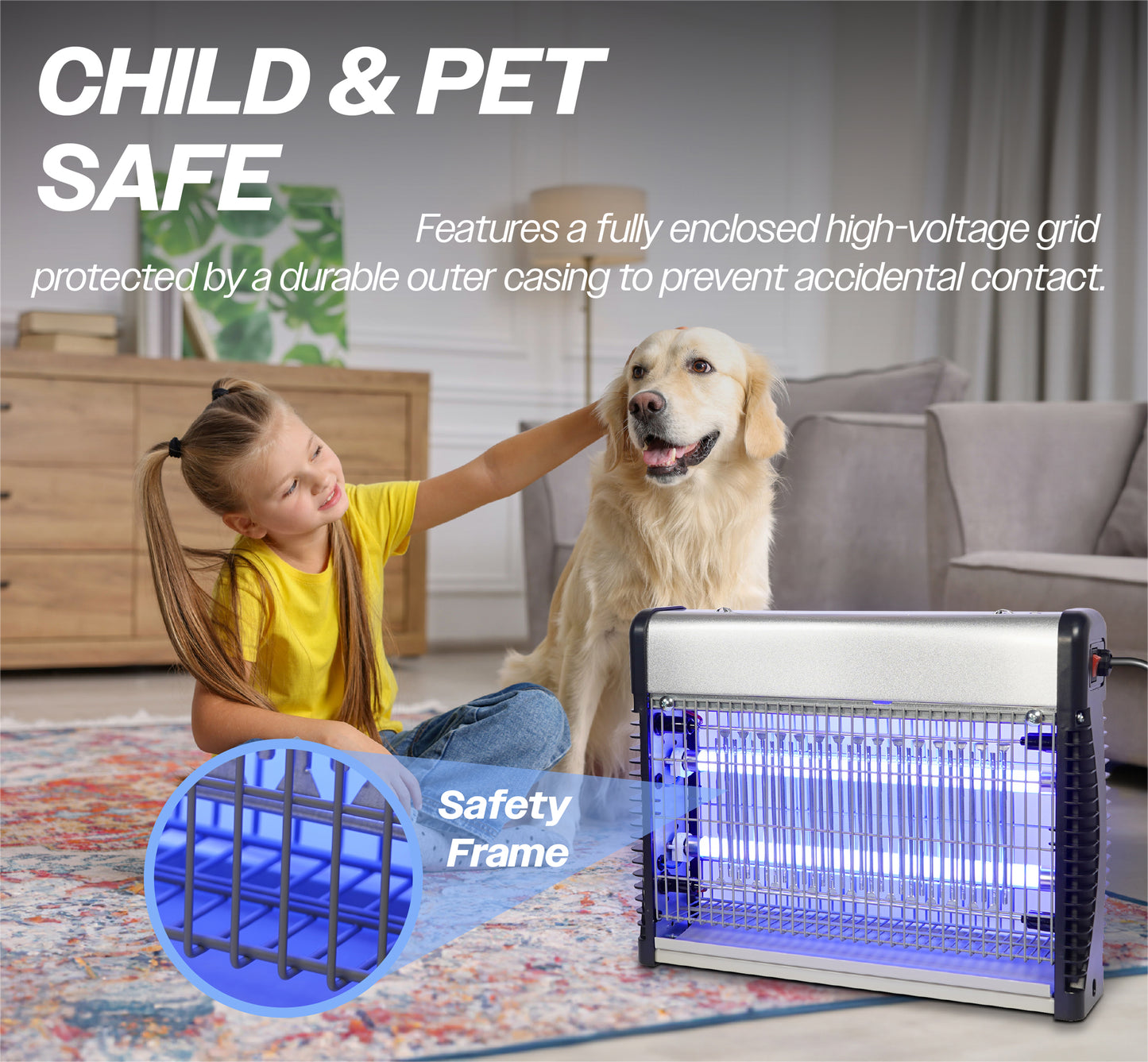 Prem-i-air Electronic Fly Insect Killer with 2 x 4.5W LED T5 Tubes With Hanging Chain for Areas Up To 50m2