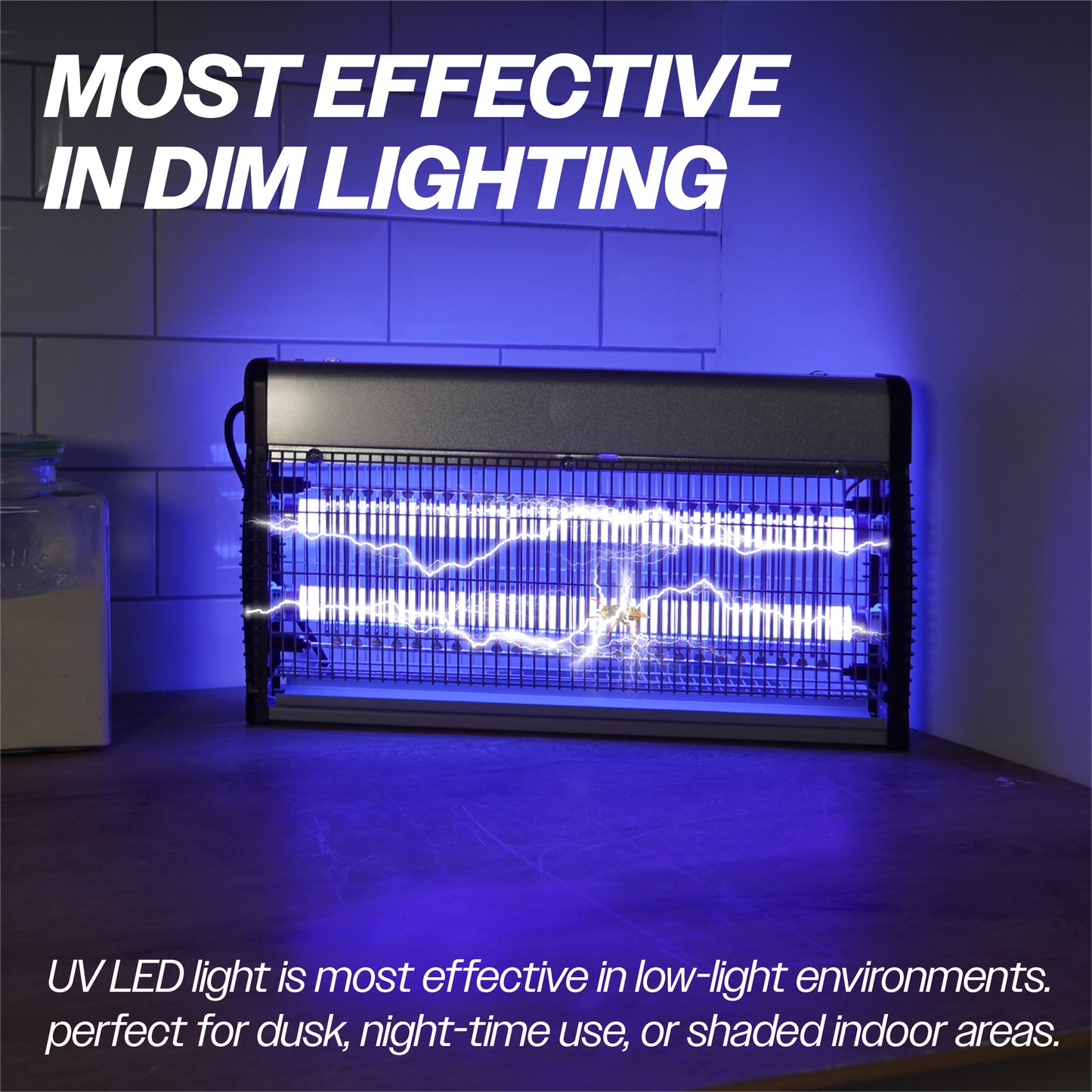 Prem-I-air Electronic Fly Insect Killer with 2 x 7W T8 LED Tubes and Hanging Chain for Areas Up To 100m2