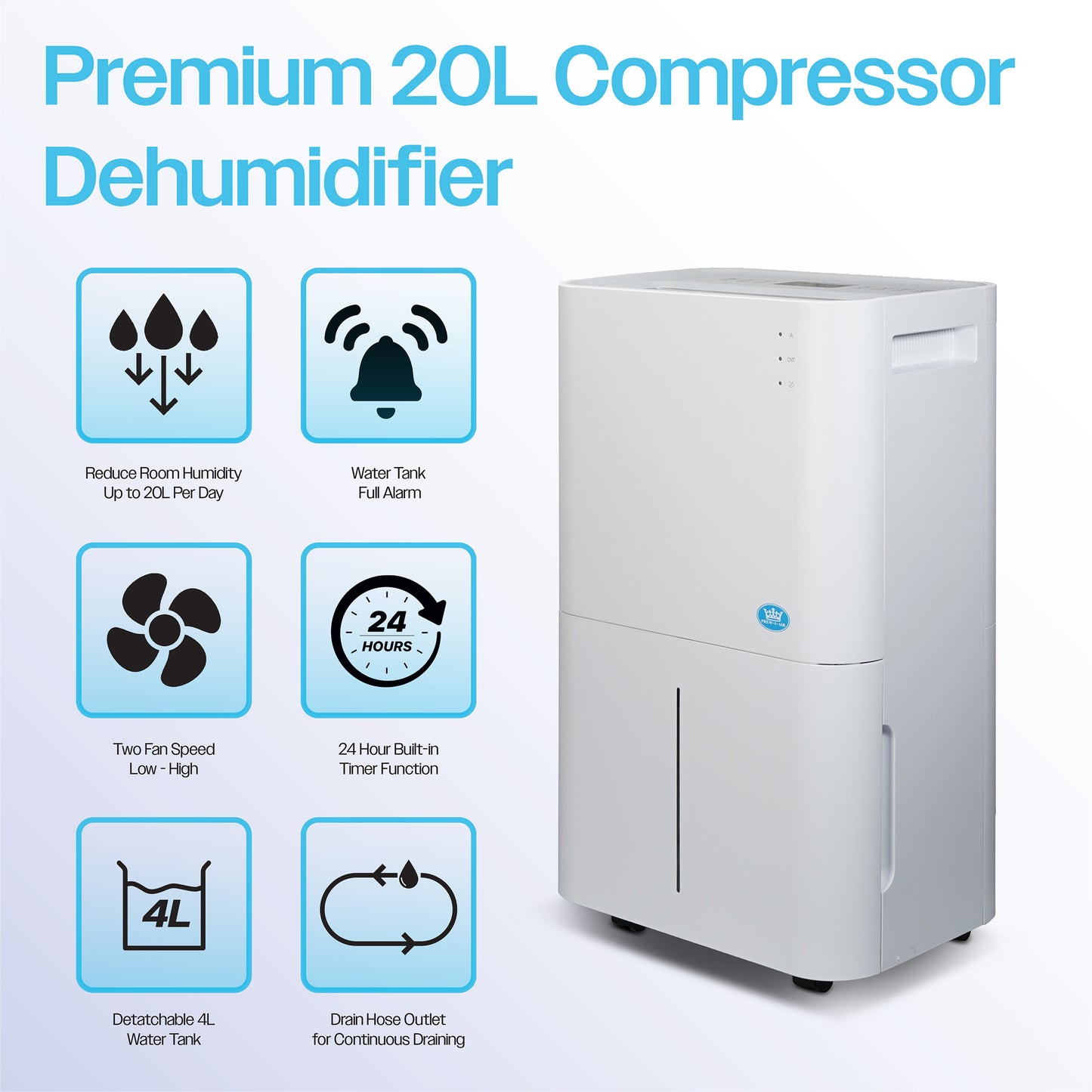 Prem-I-Air 20L Compressor Dehumidifier