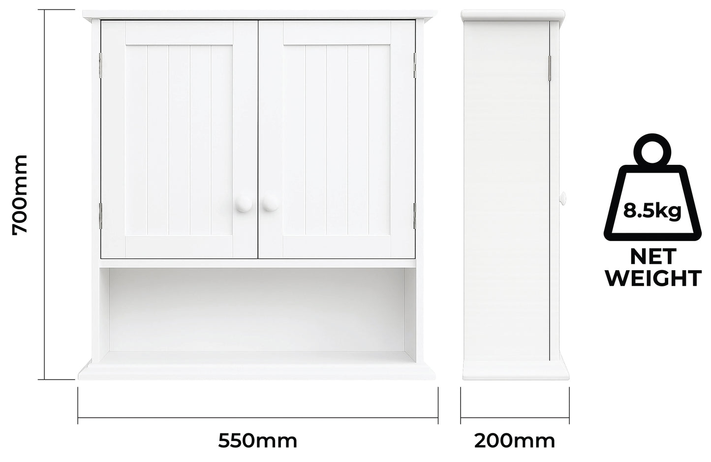 St Helens Home and Garden Wall Mounted Bathroom Cabinet
