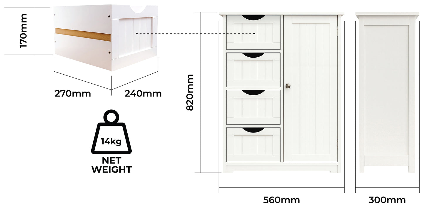 St Helens Home and Garden Freestanding Bathroom Cabinet