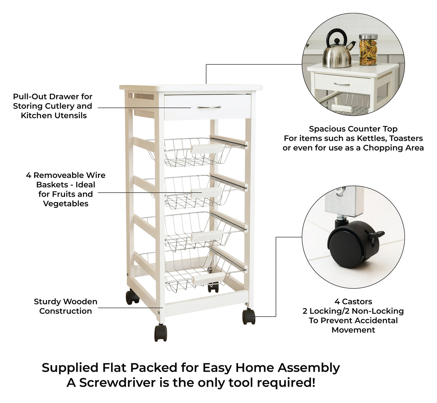 St Helens Home and Garden Kitchen Trolley