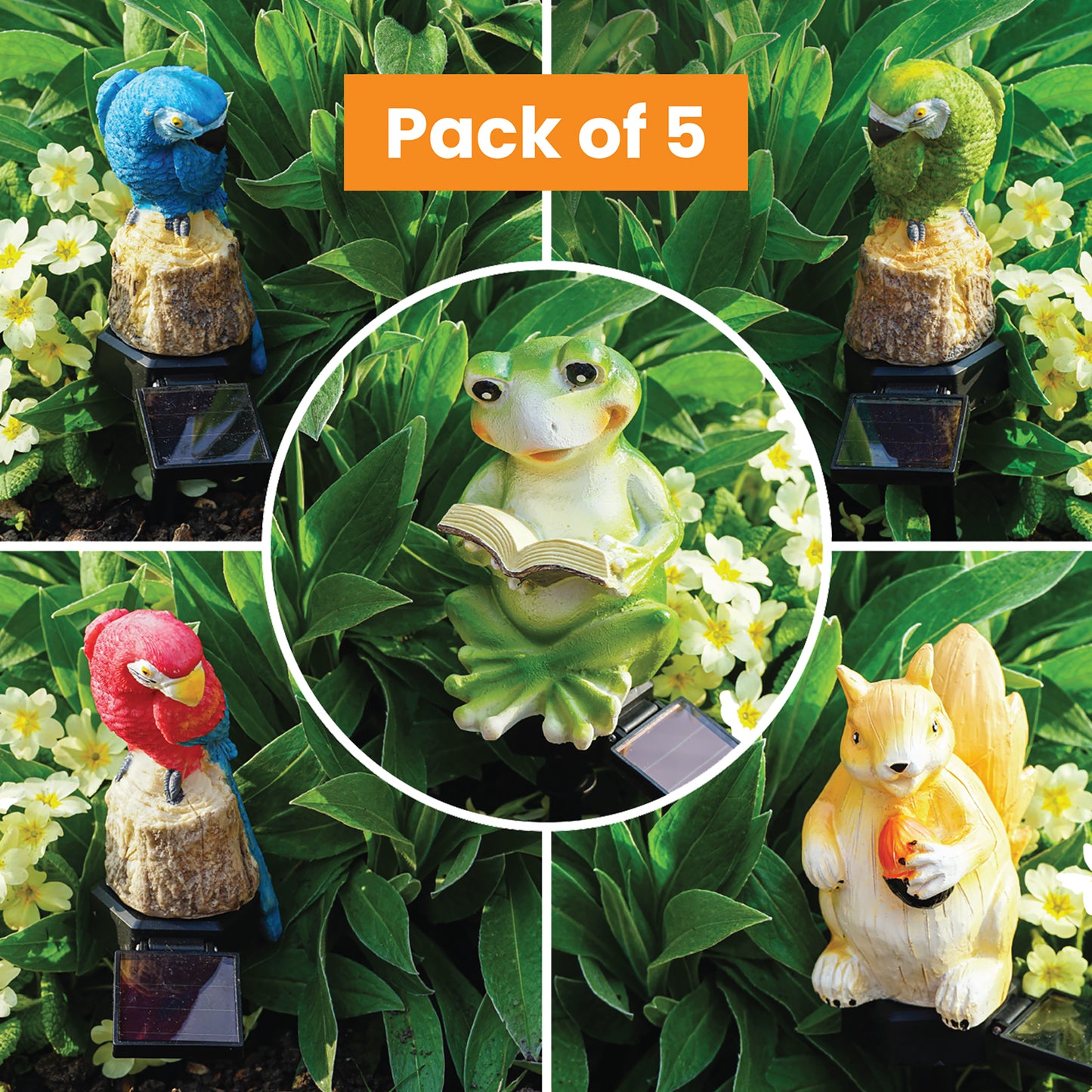 LED Solar Powered Animal Themed Garden Waterproof Lamp Lights (Set of 5)