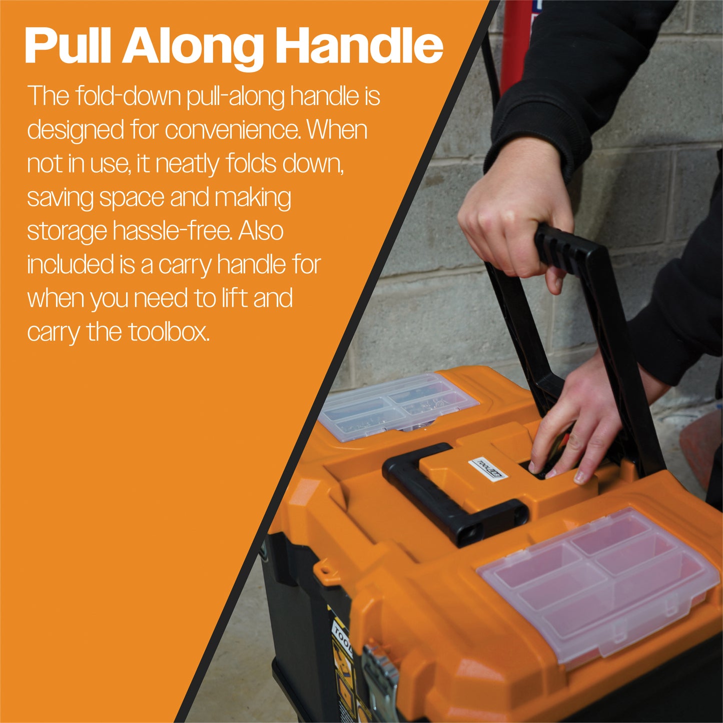 Tool Lab Mobile (Double-Decker) Tool Box With 12 Inch Plastic Toolbox Set