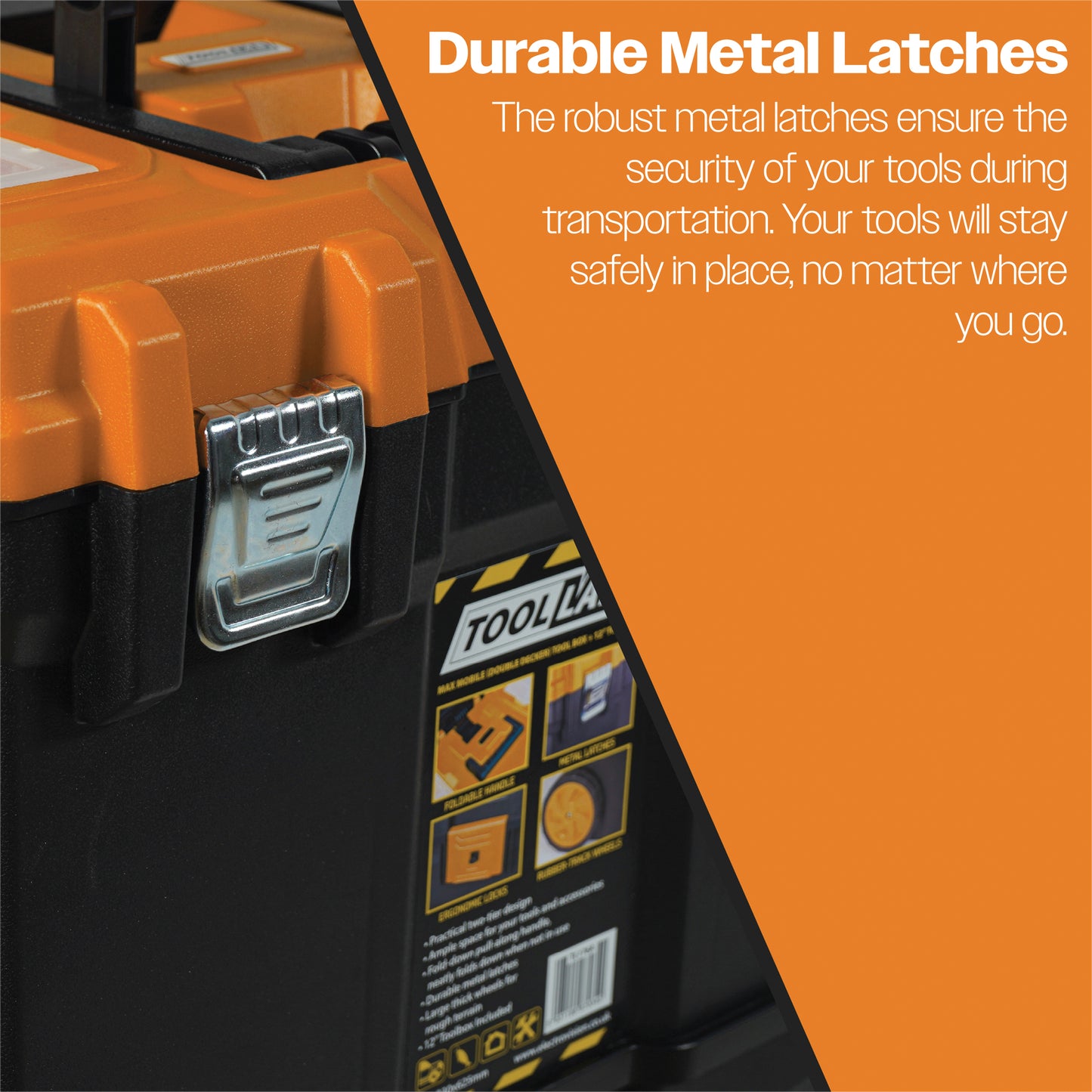 Tool Lab Mobile (Double-Decker) Tool Box With 12 Inch Plastic Toolbox Set