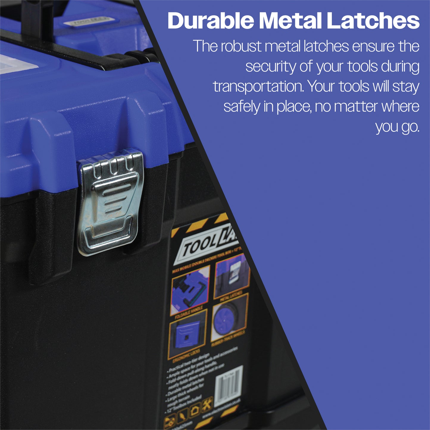 Tool Lab Mobile (Double-Decker) Tool Box With 12 Inch Plastic Toolbox Set