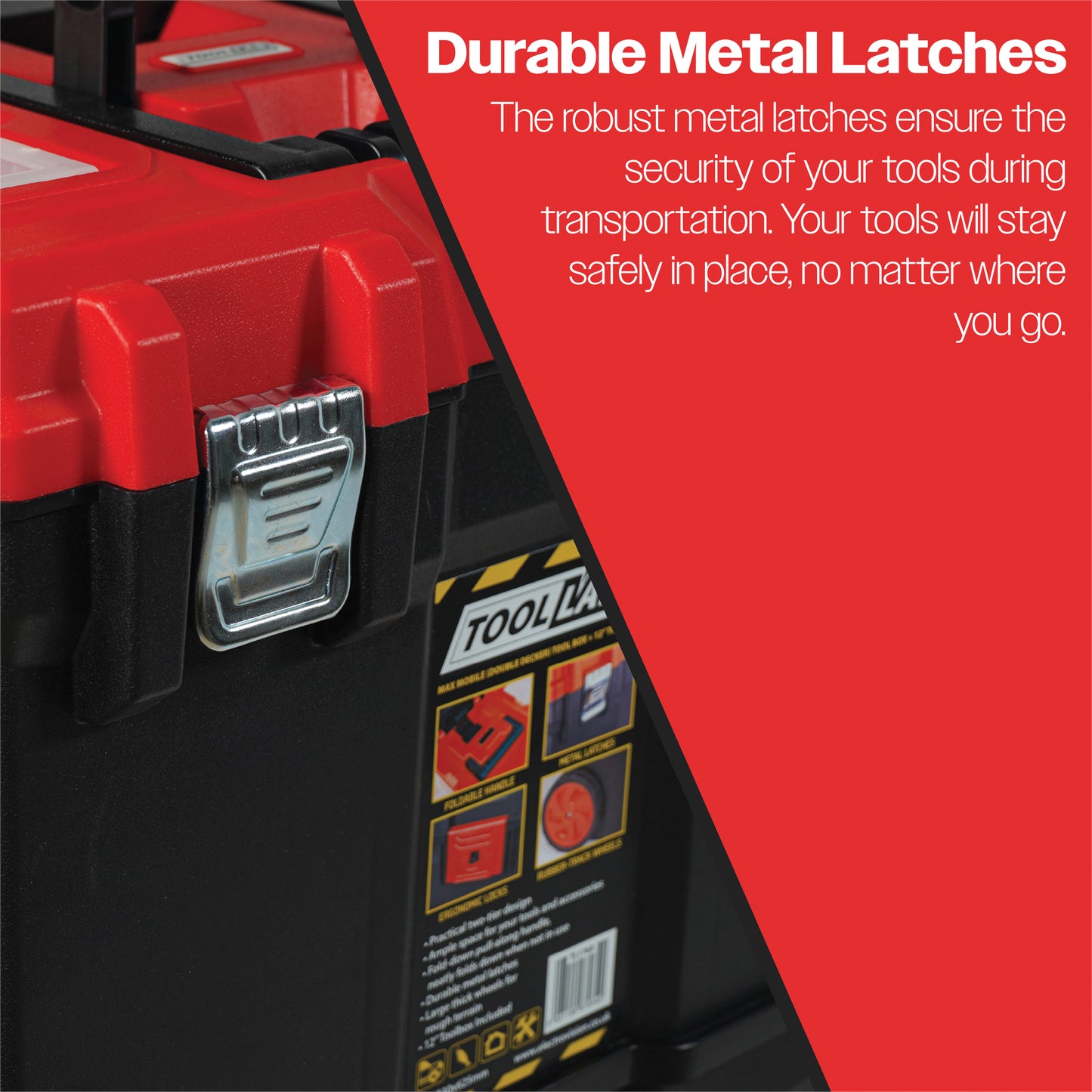 Tool Lab Mobile (Double-Decker) Tool Box With 12 Inch Plastic Toolbox Set
