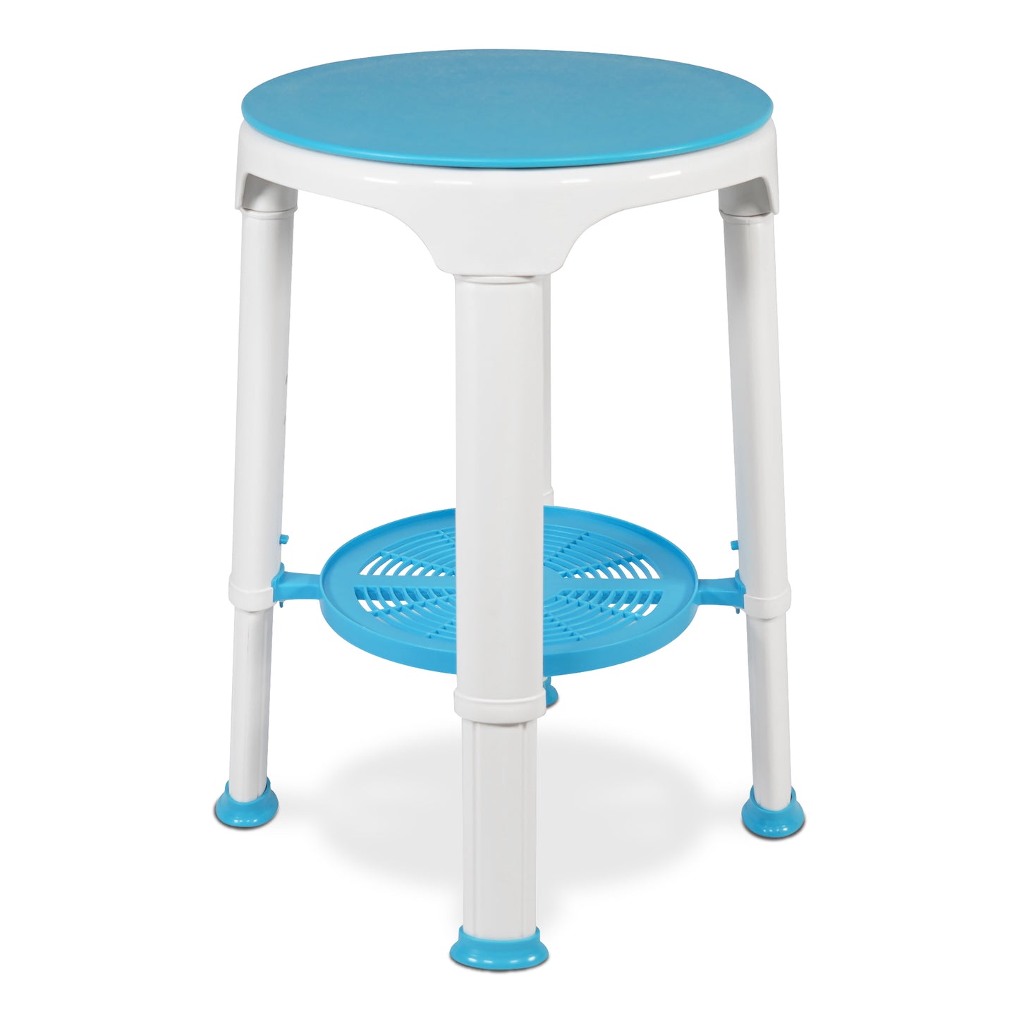 Lightweight Shower Stool with Rotating Seat and Removable Tray