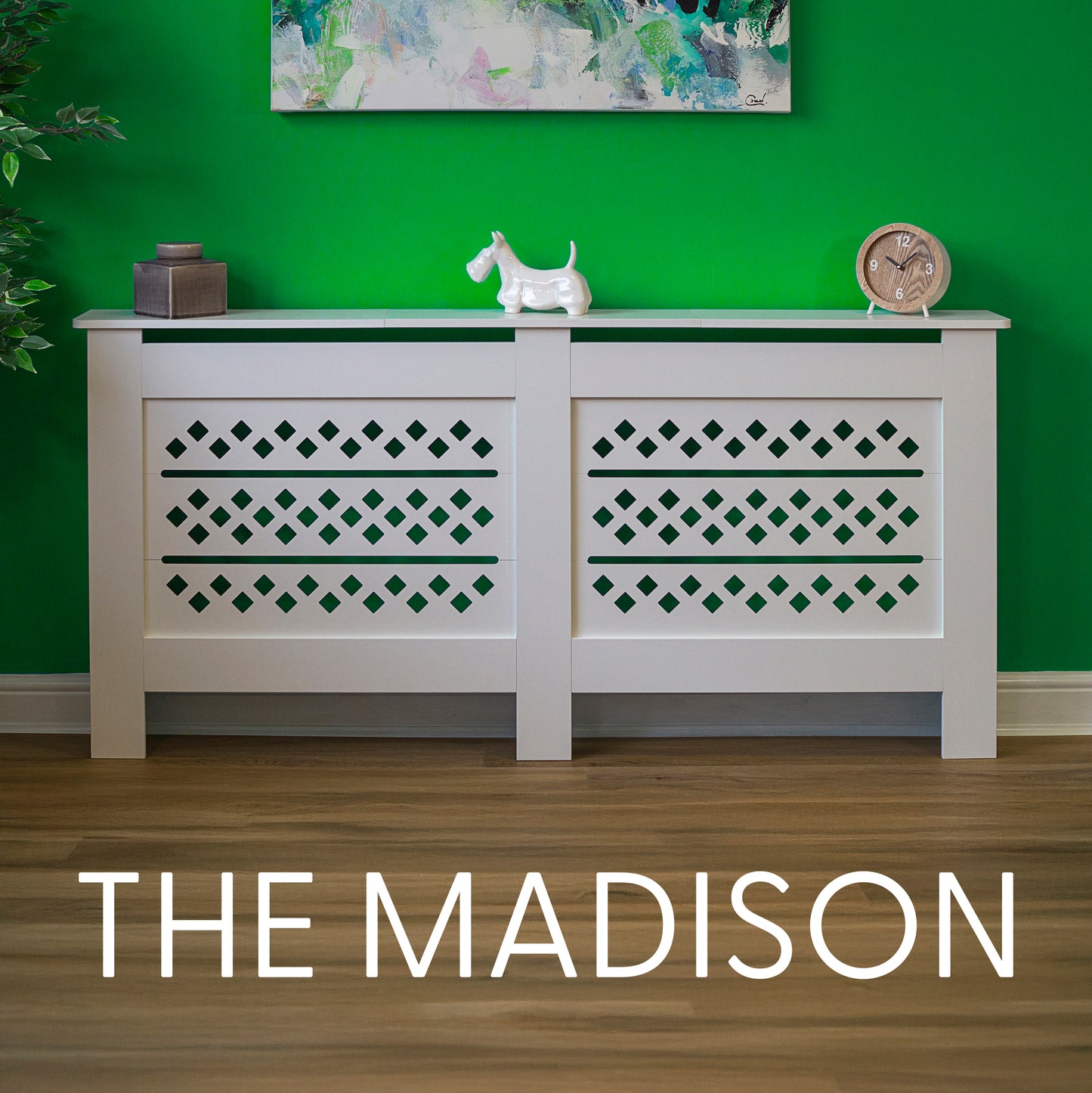 MDF Radiator Cover Rhombic Vents, X.Large - White