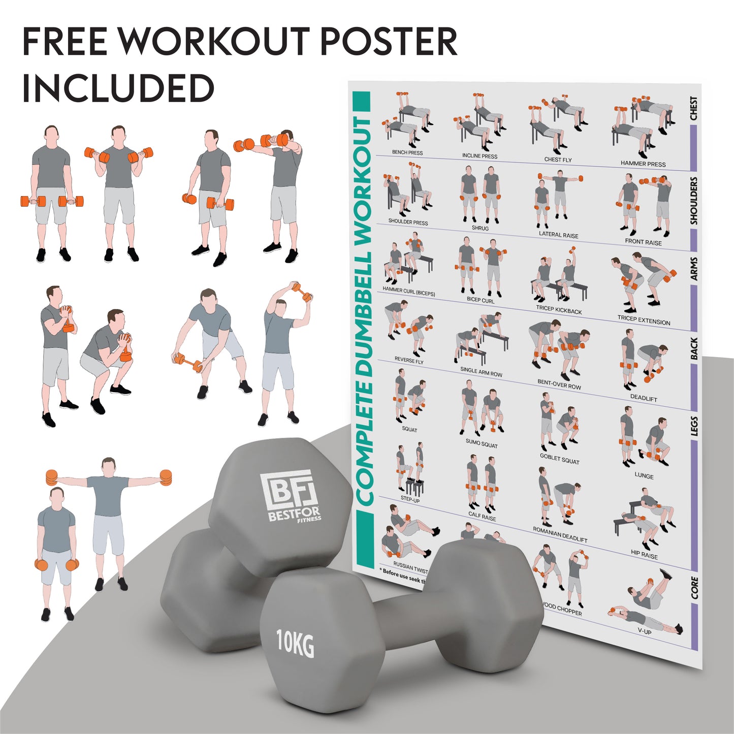 Neoprene Dumbbell Set - 10kgs