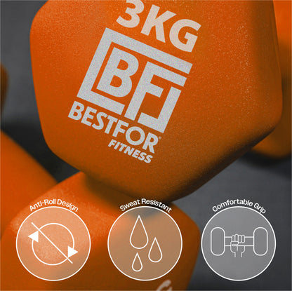 Neoprene Dumbbell 12kgs Kit - 2 x 1kg, 2 x 2kg, 2 x 3kg