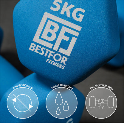 Neoprene Dumbbell 18kgs Kit - 2 x 1kg, 2 x 3kg, 2 x 5kg