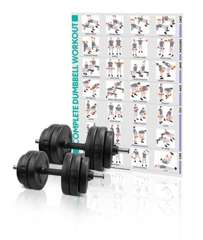 20kg Adjustable Dumbbells Weight Lifting Training Set