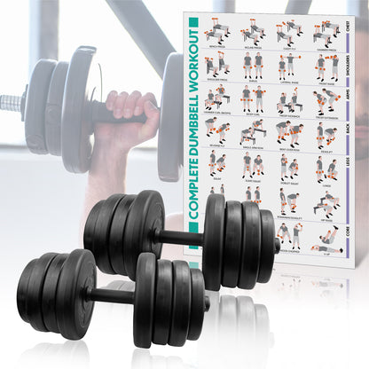 30kg Adjustable Dumbbells Weight Lifting Training Set