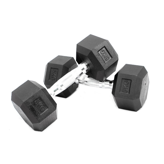 Bestfor 2 X 5kg Hex Dumbbells – Heavy‑Duty Anti‑Roll Design (Pair)