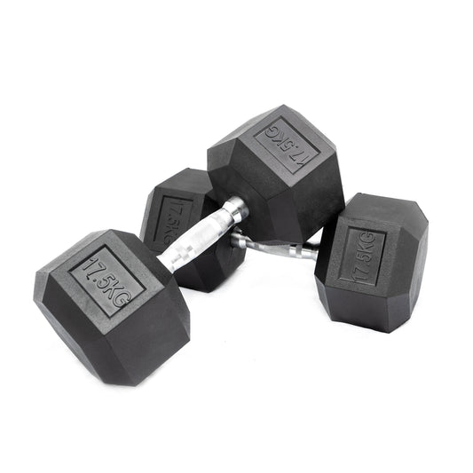Bestfor 2 X 17kg Hex Dumbbells – Heavy‑Duty Anti‑Roll Design (Pair)