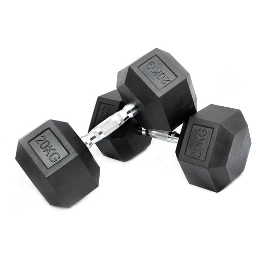 Bestfor 2 X 20kg Hex Dumbbells – Heavy‑Duty Anti‑Roll Design (Pair)
