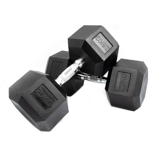 Bestfor 2 X 25kg Hex Dumbbells – Heavy‑Duty Anti‑Roll Design (Pair)