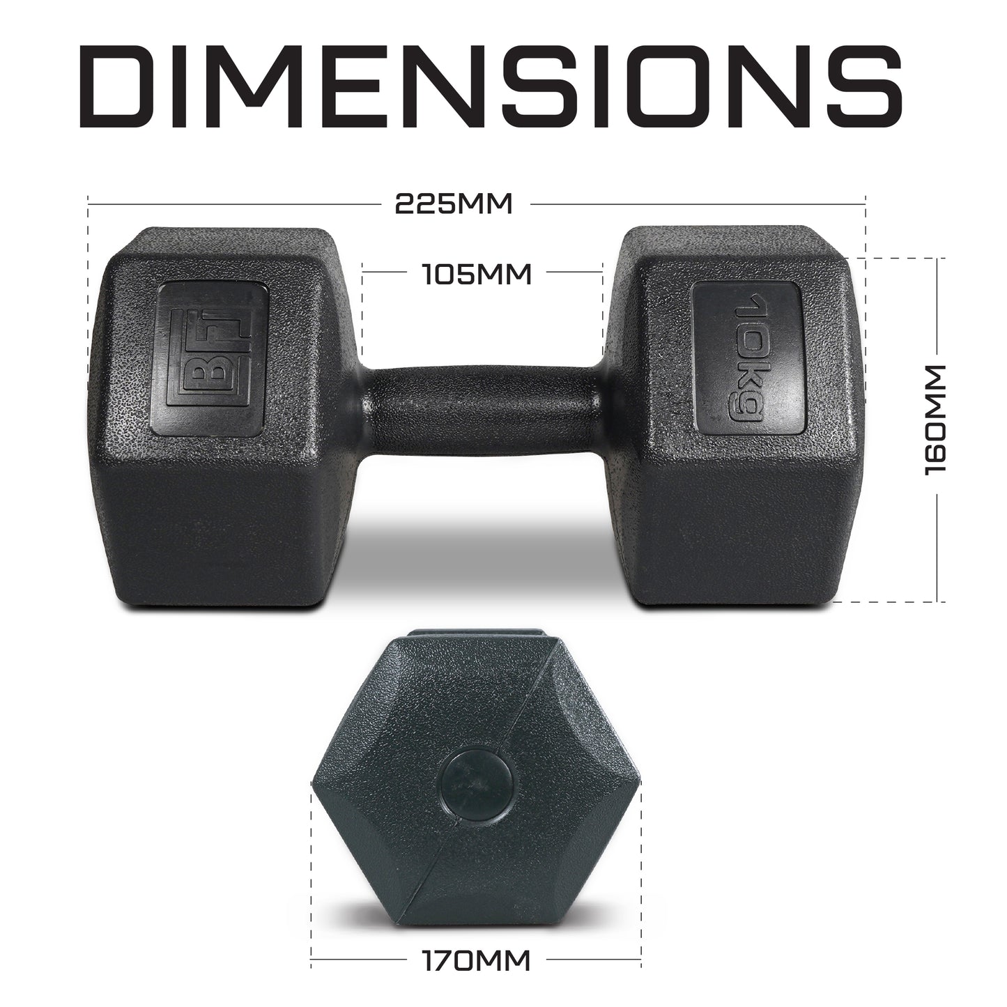 Bestfor 10kg Vinyl Coated Dumbbell (Pair)