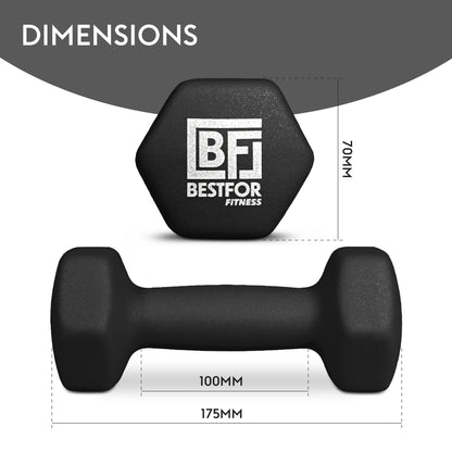 Bestfor 2kg Hex Neoprene Dumbbell Set (Pair)