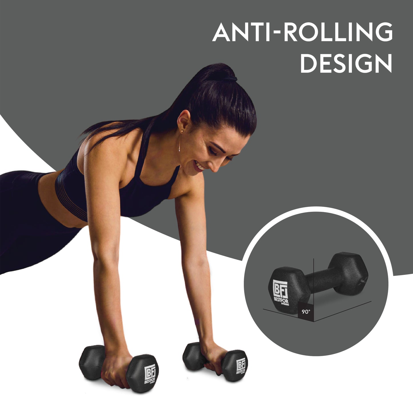 Bestfor 2kg Hex Neoprene Dumbbell Set (Pair)