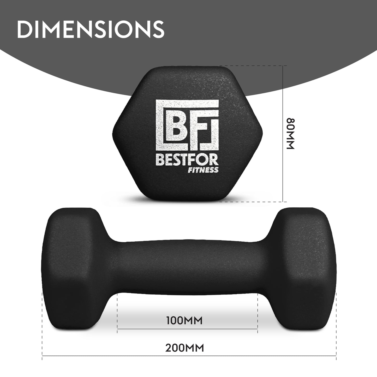 Bestfor 3kg Hex Neoprene Dumbbell Set (Pair)